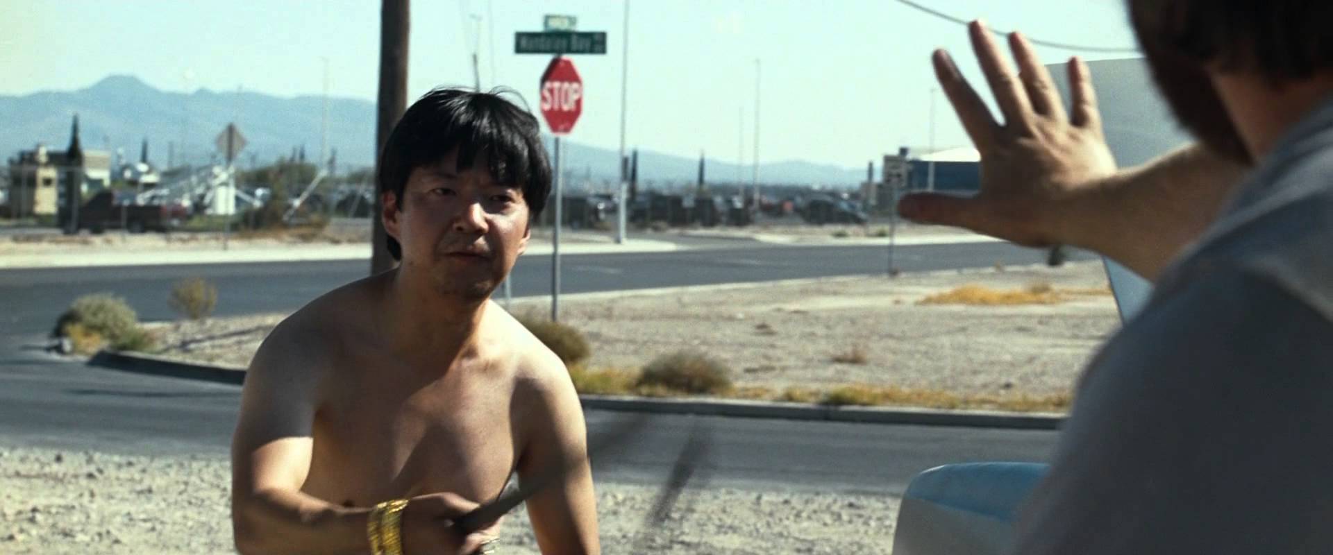 Mr. Chow Ken Jeong attacking the trio after having been kept in the trunk o...
